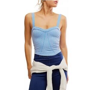 NWT FP Movement Women's Perfectly Plated Cami | DENIM BLUE COMBO | M/L